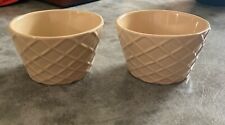 Vintage J.M. Smucker Company Waffle Cone Pattern Ice Cream Bowl Set of 2 picture