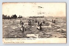 Postcard Ontario Toronto Canada Native American Indian Fishing 1909 Posted picture