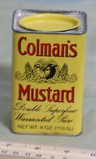 Colman's vintage Lg double superfine warranted pure mustard spice can picture