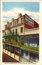 Antoines Restaurant St Louis St New Orleans Linen Vintage 1963 Pm Wob Postcard picture
