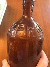 Vintage Hy-Pro Amber Maywood Glass Bottle Blowers Association UNION MADE   picture