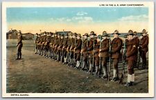 Vtg Military Life In US Army Cantonment Detail Guard Soldiers 1910s Postcard picture