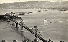 1930s SAN FRANCISCO CALIFORNIA OAKLAND BAY BRIDGE FROM S.F. POSTCARD P282 picture
