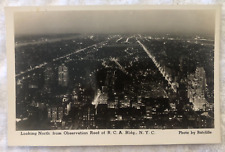 NEW YORK CITY VIEW LOOKING NORTH FROM ROOF OF R.C.A. BLDG RPPC POSTCARD picture