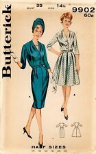 Butterick 9902 Slimliner Dress w Draped V-Neck, Full & Slim Skirt HALF Sz 14.5 picture