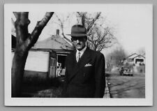 7L Photograph Vintage Snapshot Portrait Handsome Cute Attractive Man Fedora Hat picture