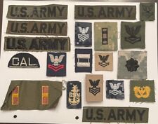 US Army Navy Patch Name Tapes Cap Ranks Military Insignia Mixed Lot picture