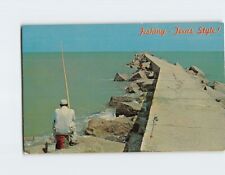 Postcard Fishing Scene Gulf Coast of Texas USA picture