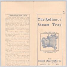 Antique c1899 Reliance Steam Trap Brochure Reliance Gauge Column Cleveland Ohio picture