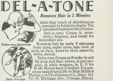 1928 Del A Tone Hair Remover Cream Powder Delatone 3 Minutes Vtg Print Ad PR3 picture