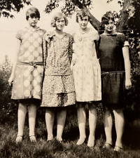 Vintage 1920s Young Ladies Women Girls Sisters Fashion Original Photo P11q8 picture