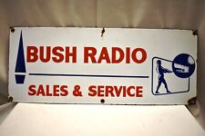 Vintage Bush Radio Sign Board Porcelain Enamel Advertising Shop Display Collecti picture
