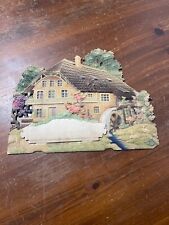 Vintage embossed Calendar Top Cobblestone Water Mill Salesman Sample Antique picture