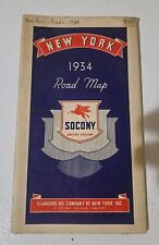 Vintage 1934 New England Socony Road Map NY picture