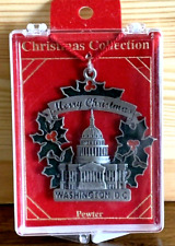 Vintage Ornament Washington DC Christmas Collection Pewter Historic Mount Vernon picture