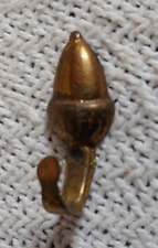 Vintage Wall Hook Brass Acorn Shaped Small Salvage picture
