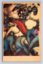 1934 ARTIST DIEGO RIVERA Quema de los Judas Burning of Judas Fresco Postcard picture