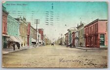 Olney Illinois~Main Street~Shoe Store~Hardware~Tavern~Bower Drug~Ice Cream~1911 picture