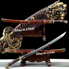 Chinese Broadsword Damascus Steel Sharp Qing Dynasty Saber Cavalry Da Dao Sword picture