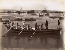 Israel, Boatmen in Jaffa, Rolla Floyd, Felix Bonfils, Vintage Albumen picture