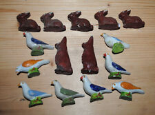 15 antique German Easter rabbits and birds picture