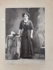 Vintage Cabinet Card Young Woman Fancy Clothes New York with period furniture picture