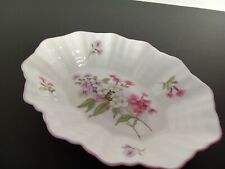 Vintage Shelley Stocks Pattern Pin Tray Pink Oval Shape Ribbed Sides picture
