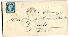 France classic letter Napoleon N°14 A obliterated small numbers lons the saunier picture
