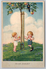 Antique German Postcard C1915 Interprets First Fall From Grace picture
