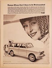 1965 Print Ad Fiat 4-Door Station Wagons Mom & Kids in Raincoats picture