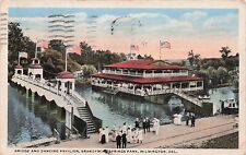 Brandywine Springs Park Wilmington DE Delaware Bridge Pavilion Vtg Postcard E14 picture