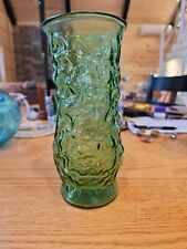 Vintage E.O. Brody, Cleveland, OH ~ Emerald Green Crinkle Glass Vase picture