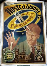 ULTRA RARE 1940s Nostradamus Jr Argentinian Magician LINEN BACKED Poster picture