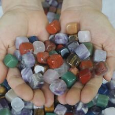 100Pcs Natural Quartz Crystal Jasper Square Cube Mixed Gem Stone Tumbled Healing picture