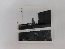 Vintage 1967 Found Art Photo Ingels Elementary School Girl Floral Dress Flags picture