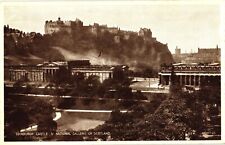 Edinburgh Castle & National Gallery of Scotland Vintage Postcard picture