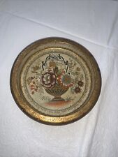 Vintage MCM Handmade/Painted Gold Gilt Wooden Trinket Tray Florentia Italy picture