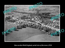 OLD LARGE HISTORIC PHOTO OF STOW ON THE WOLD ENGLAND AERIAL VIEW OF TOWN 1930 1 picture