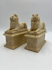 Pair Of Lions Statues Paperweights picture
