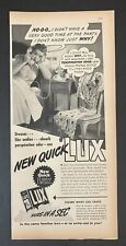 1940 New Quick Lux Laundry Soap Suds in a Sec Woman Phone B&W Vintage Print Ad picture