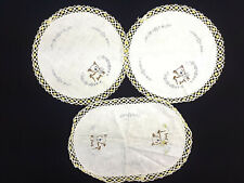 Lot of 3 Vintage Doily Embroidery Patterns Doilies Lambs Yellow Crochet Lace picture