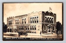Independence IA-Iowa RPPC New City Hall Motor Car Real Photo 1910 Old Postcard picture