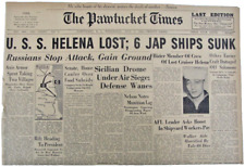 Vintage 1943 USS Helena CL-50 Cruiser Sunk Newspaper Page picture