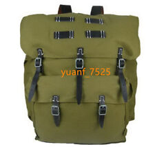 WWII GERMAN Mountaining Trooper Canvas Rucksack Backpack With Leather Strap NEW picture