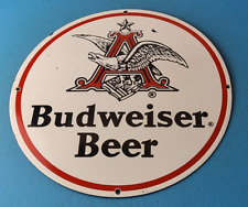 Vintage Budweiser Beer Sign - Adult Beverage Anheuser Busch Porcelain Sign picture