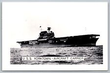 Postcard USS Yorktown Navy Aircraft Carrier Naval Ship Military RPPC Kodak picture