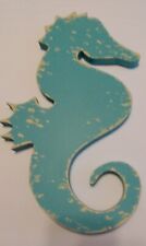 Painted Wood Sea Horse on wood, 14 x 9 picture