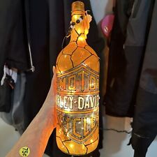 Harley Davidson Hand painted Lighted Bottle 13” New picture