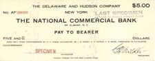 National Commercial Bank of Albany, N.Y. - American Bank Note Company Specimen C picture