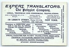 1902 ADVERTISING POSTCARD THE POLYGLOT COMPANY NY EXPERT TRANSLATORS Z4111 picture
